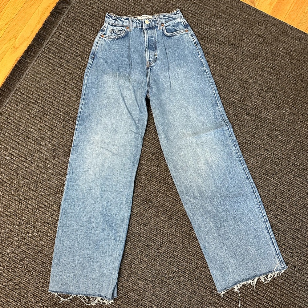 Reformation jeans with pleated front size 23